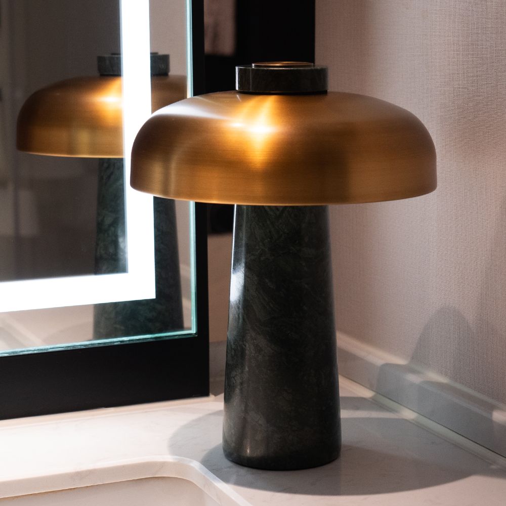 Malaquita Green Marble Cordless Table Lamp