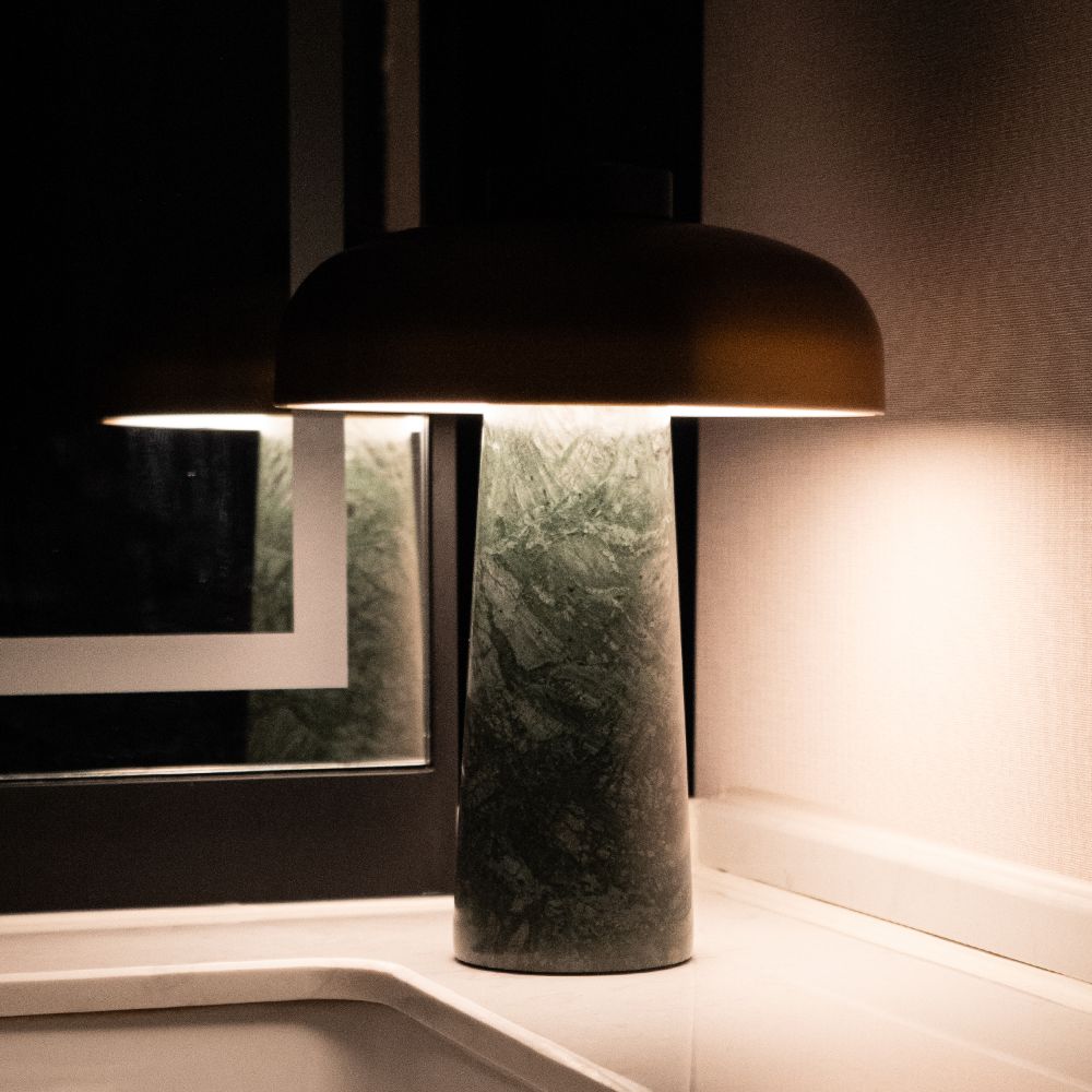 Malaquita Green Marble Cordless Table Lamp