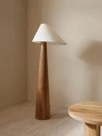 Peonza Solid Wood Cone Floor Lamp