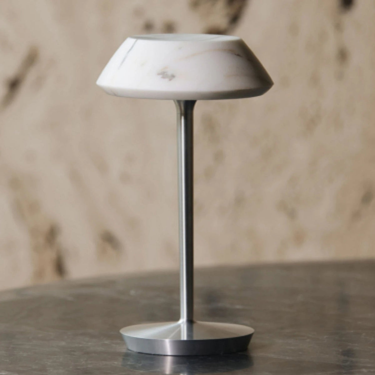 Losa Marble Cordless Table Lamp - White Marble