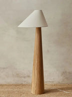Peonza Solid Wood Cone Floor Lamp