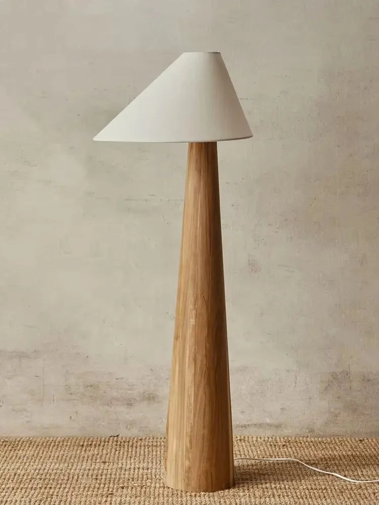Peonza Solid Wood Cone Floor Lamp
