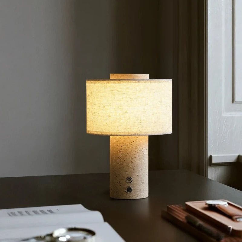 Duna Travertine Cordless Table Lamp - photo 1