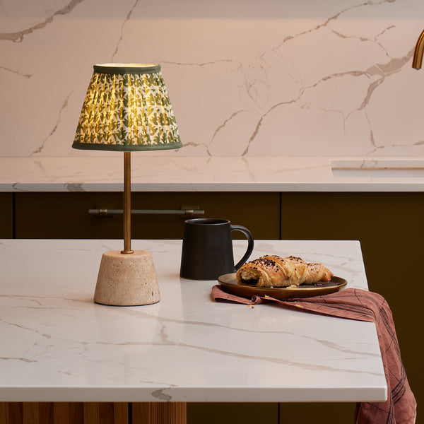 Cala marble cordless lamp - Travertine