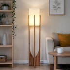 Aspa Wood Cross-Frame Floor Lamp