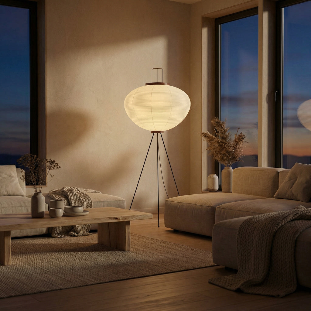 Farol Paper Lantern Tripod Floor Lamp