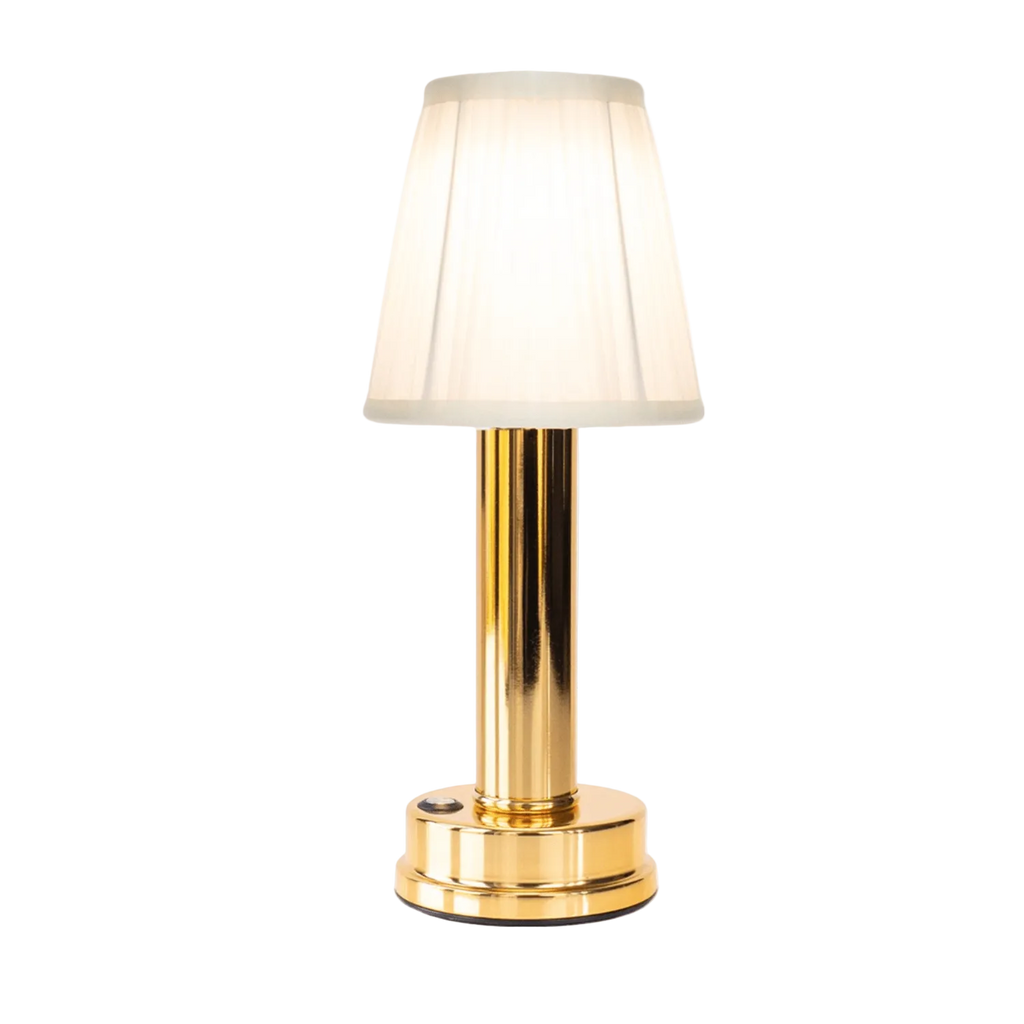 Lino Linen Shade Cordless Table Lamp Gold