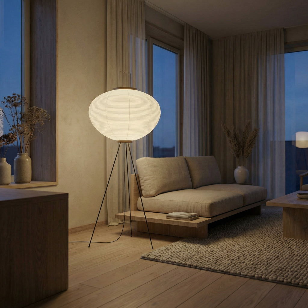 Farol Paper Lantern Tripod Floor Lamp