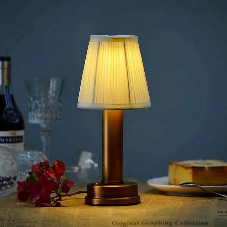 Lino Linen Shade Cordless Table Lamp Matte Gold