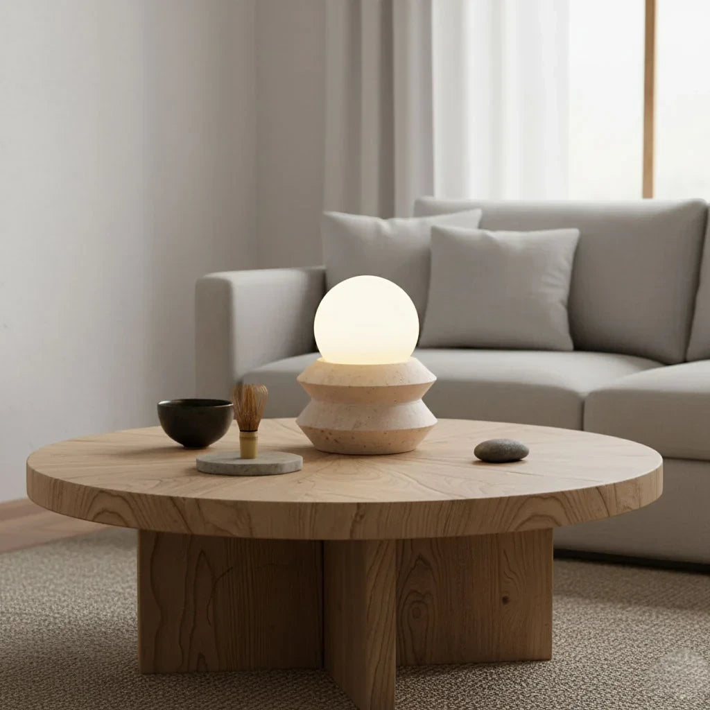 Onda Travertine Cordless Globe Lamp - photo 2