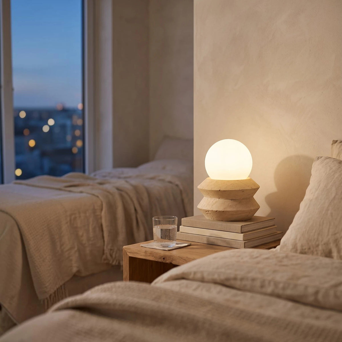 Onda Travertine Cordless Globe Lamp - photo 6