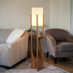 Aspa Wood Cross-Frame Floor Lamp